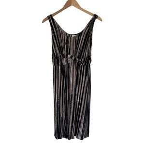 Soma Sleeveless Knit Wrapped Waist Short Dress Womens Size S‎ Neutrals